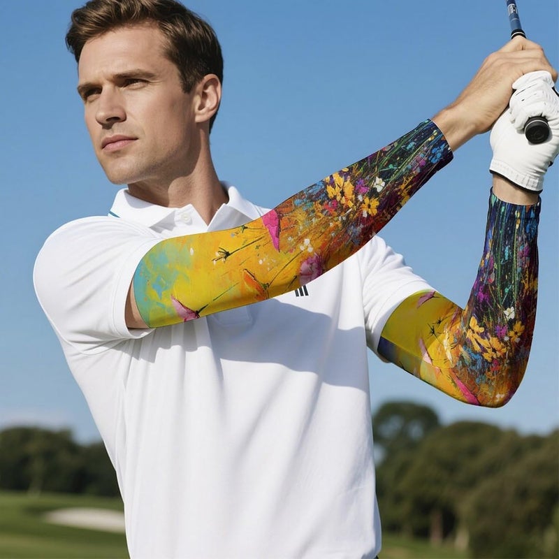 QiErDesign Marble Sports Compression Arm Sleeves for Men & Women - Youth Arm Sleeve Baseball Volleyball Sleeves & Basketball Sleeve - Image 5